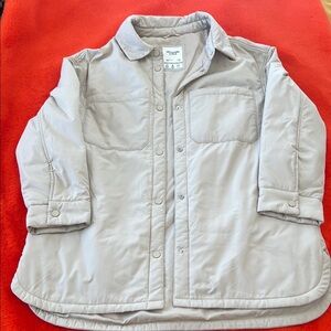 ABERCROMBIE Light Gray Quilted Puffer Jacket with Collared Neckline - NEVER WORN